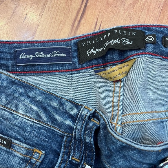 Philipp Plein super straight cut distressed jeans - Picture 11 of 12